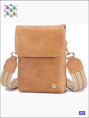 Small Crossbody Bag Vegan Leather Compact Travel Purse RFID Blocking Wallet